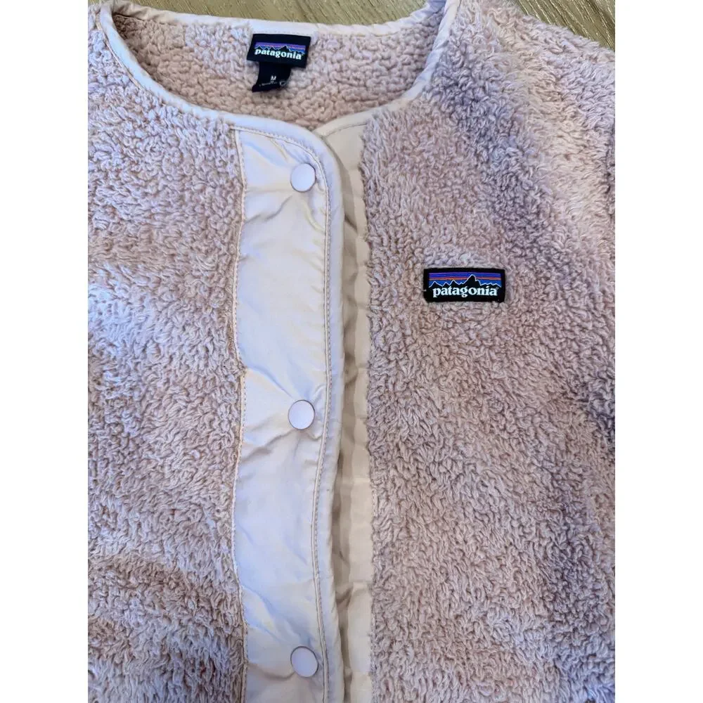 Patagonia girls mauve retro-x fleece bomber jacket
